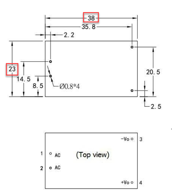 Dimensiones del HLK-5M12