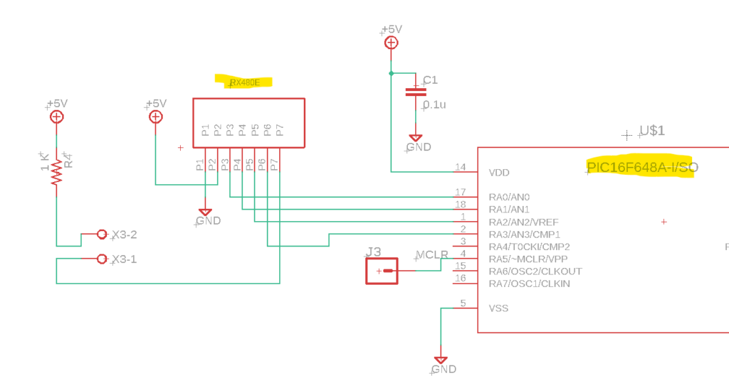 Diagrama esquemático para el RX480E